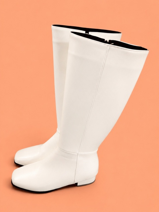 Shoes - Classic White Knee-High Women's Go Go Boots